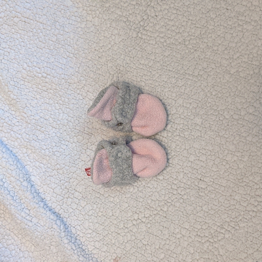 Zutano Fleece Bootie - pink and grey
